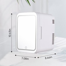(Pink 220V European Standard) Aoresac 4L Home Car Refrigerator Beauty Mirror