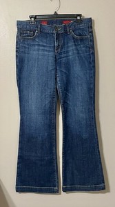 EUC Womens Denim Blue Jean Pants X2 W31 Full Length 8L Flare