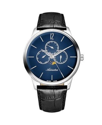 ADRIATICA Men Quartz Casual Watch Classic Dress Blue Dial Waterproof Round Swiss