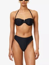 4th & Reckless Maui Balconette padded Bikini Set Black  Size UK  12