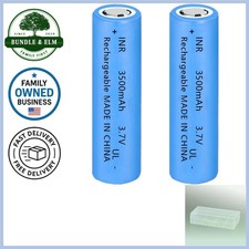 2 Packs 18650 Rechargeable Battery 3.7V 3500mAh 18650 Flat Top NO PR SHIP 