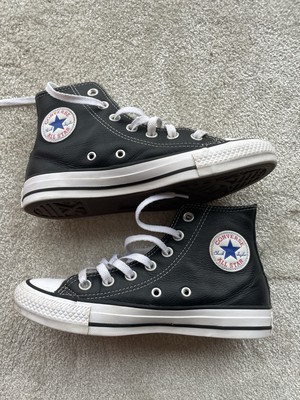Converse Chuck Taylor All Star High Tops Sneaker Schwarz Leder UK 4. 