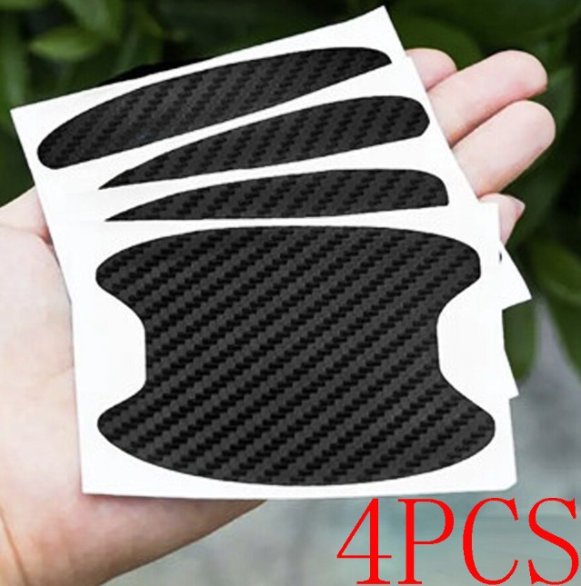4X Carbon Fiber Door Handle Car Stickers Decal Protector Film Anti Scratch