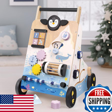 Pairpear Wooden Baby Walker 9 In 1 Montessori Push Walker Baby Push Toys