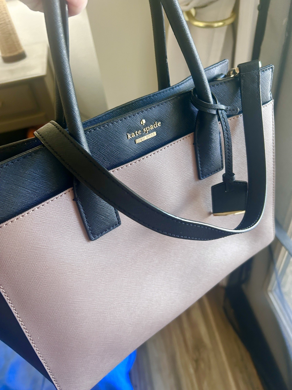 Kate Spade Cameron Large Satchel Warm Taupe and Black 