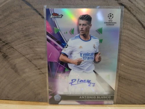 2021-22 TOPPS FINEST UCL BLUE REFRACTOR ANTONIO BLANCO RC AUTO REAL MADRID