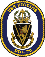 DDG-76 USS Higgins Badge Sticker Decal