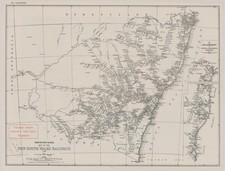 Vintage Old Map - 1938 New South Wales Railways Map with Timetable Numbers A4 Pr