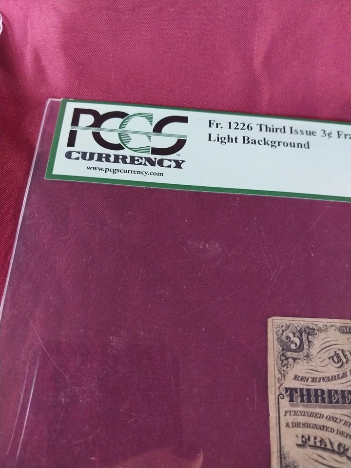 3 Cent Washington Light Background 3rd Issue Fractional Currency VF20 - Image 4 of 4