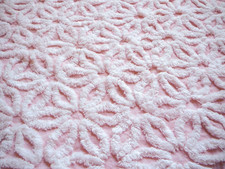 Vtg Chenille Bedspread Fabric Hofmann Daisy Plush Pink Excellent 24 X 20 A