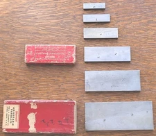 (6) Vintage L. S. Starrett No. 154 (A-F) Adjustable Parallels w/Boxes USA