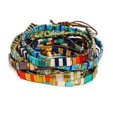 Tile Tila Bracelet,Stackable Boho Glass Bead ...