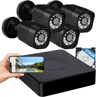 4CH 1080P Security Camera System AIWIXEN DVR 512GB