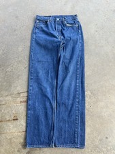 Vintage 90s Levi's 501 Dark Wash Straight Leg Denim Jeans Made in USA 31x33