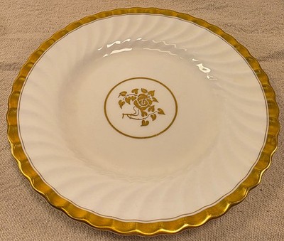 (1) Vintage Minton Gold White Rose Salad/Dessert Plate 7 3/4'' Made in England