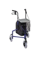 NEW! DMI Folding Rollator Walker With Wheels Seat Royal BLUE 3 Wheels