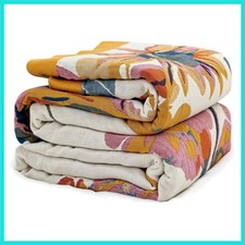 Boho Throw Blanket for Couch and Sofa Cotton Cover for Living Room Floral Thr...