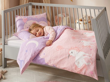 Kleinkinder Renforce Bettw&auml;sche-Ganitur 100x135 cm Einhorn , Baumwolle RV