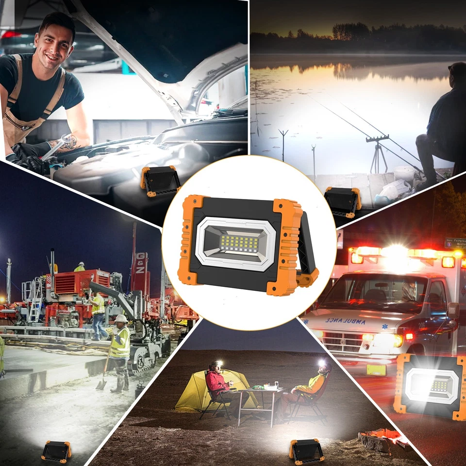 LED Baustrahler Akku LED Arbeitsstrahler Akku USB Wiederaufladbar Arbeitsleuchte - Bild 3 von 4