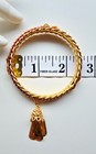 Elegant Traditional Gold Plated Tassel Bangle Set Royal Red Glass Beads Wedding  — photo 4