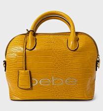 bebe women s mustard yellow satchel handbag z...