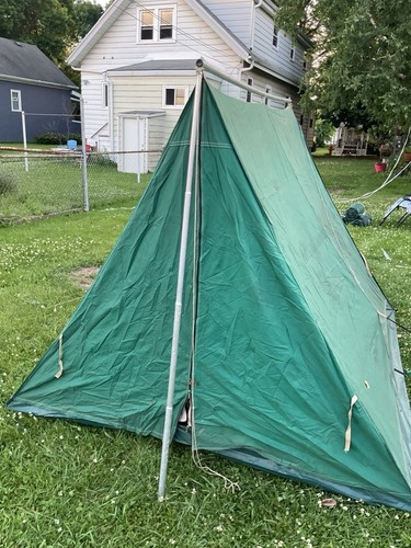 #4 Voyager Voyageur 01415 Vintage Boy Scout tent Canvas Poles FREE SHIPPING - Picture 5 of 12