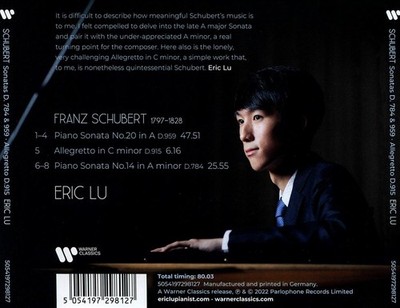 SCHUBERT:PIANO SONATAS D.784-ERIC LU NEW CD