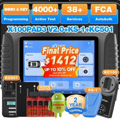 2025 XTOOL X100 PAD3 V2.0 + KS-1 KC501 Key Programmer Auto Diagnostic Scan Tool