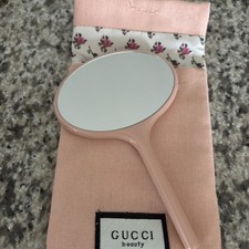 Gucci Beauty Pequeño Espejo Rosa con Bolsa Floral Rosa Nuevo GWP/VIP