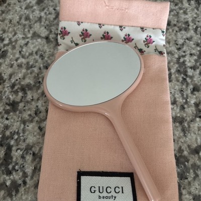 Gucci Beauty Small Pink Mirror With Floral Pink Pouch New GWP/VIP