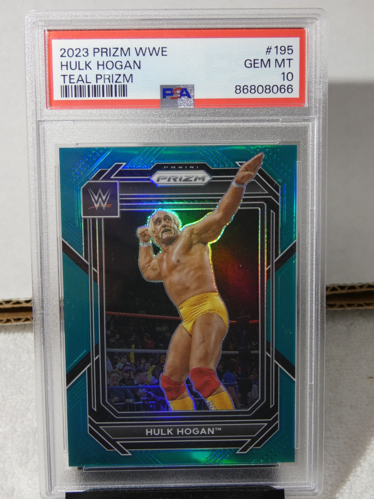 Hulk Hogan 2023 Prizm WWE #195 Teal Prizm #'d 22/49 PSA 10 GEM MINT