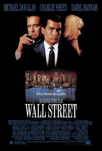 WALL STREET Movie POSTER 27 x 40 Michael Douglas, Charlie Sheen, A - Picture 1 of 1