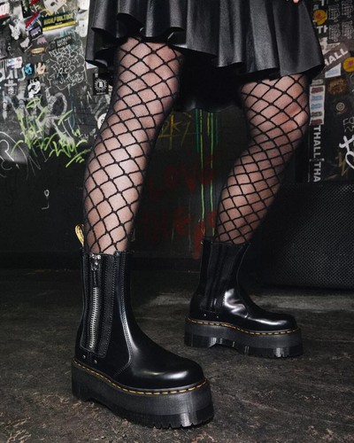 DR MARTENS BLACK 2976 MAX BUTTERO LEATHER PLATFORM CHELSEA BOOTS SIZE UK 4 EU 37 - Picture 8 of 8