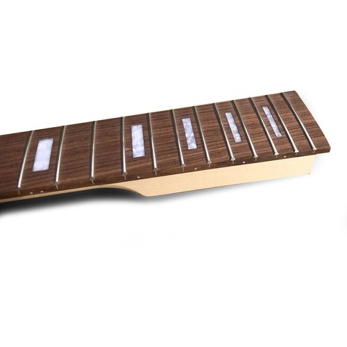 22 Fret 34 Inch Bass Guitar Neck Rosewood Fretboard Block Inlay DIY Paddle Head - Picture 5 of 7
