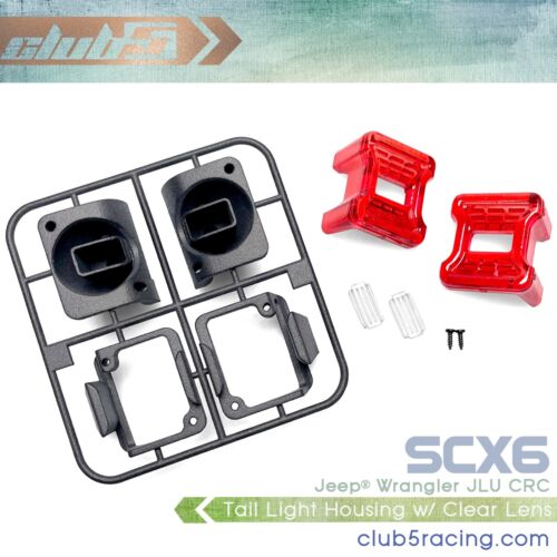 Scale Tail Light Housing w/ Lens for SCX6 Jeep Wrangler - Picture 3 of 11