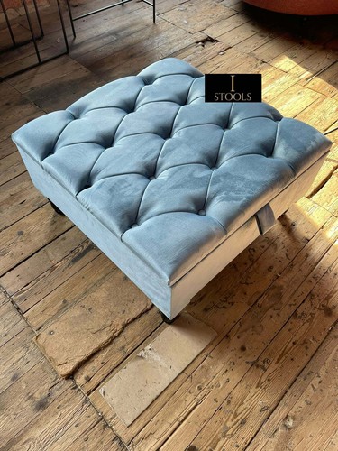 Handmade Square Footstool Ottoman with Storage Box - Ideal for Living Room - Picture 139 of 139