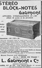 PARIS STEREO NOTEPAD GAUMONT ADVERTISING 1904