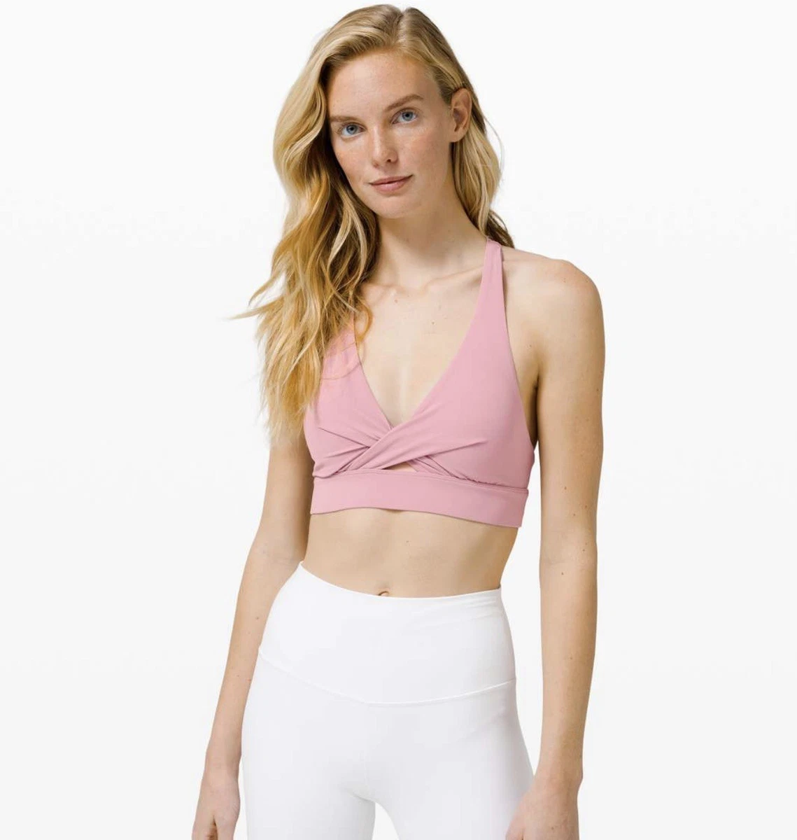 LULULEMON Sweet Awakenings Sports Bra Pink Taupe Size 6