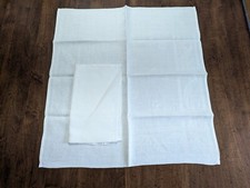 SET/2 VTG HAND TOWELS 100 cotton WHITE DAMASK w/FERNS SUNFLOWERS woven Print