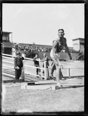 William Plummer after releasing a shot put NSW 8 February 1934 1 Old Photo