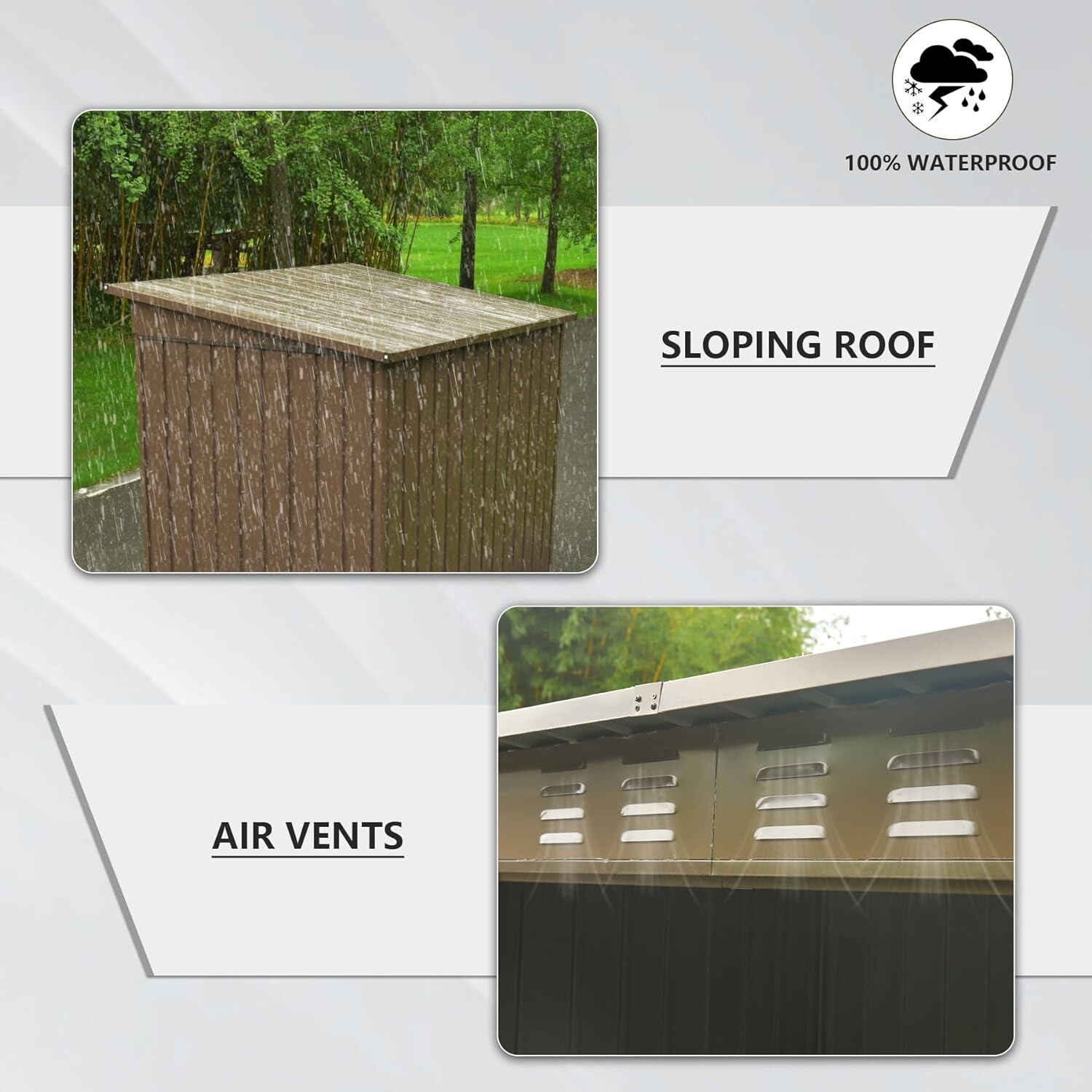 Domi Outdoor Storage Shed 6'x4', Metal Tool Sheds w/Lockable Doors& Air