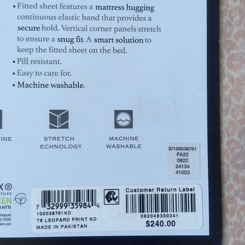 LEOPARD PETAL PATTERN Charter Club Sleep Luxe 800TC Cotton KING X-DEEP Sheet Set - Picture 9 of 10