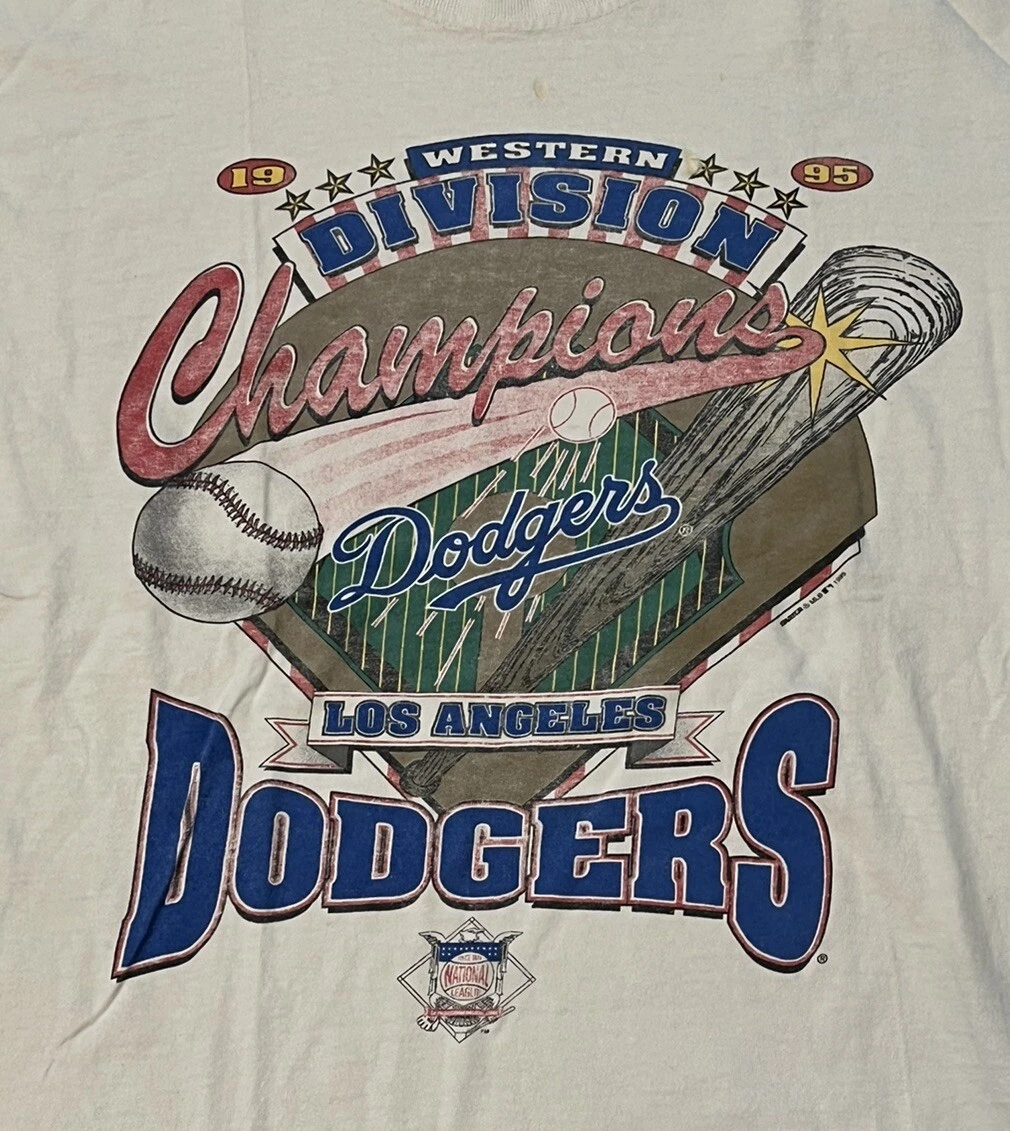 Los Angeles Dodgers T Shirt Men Large White MLB Baseball Champion