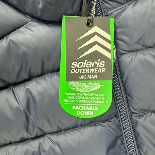 Solaris Men Puffer Vest Jacket Full Zip Natural Down 3XB Packable Carry Bag - Picture 5 of 11