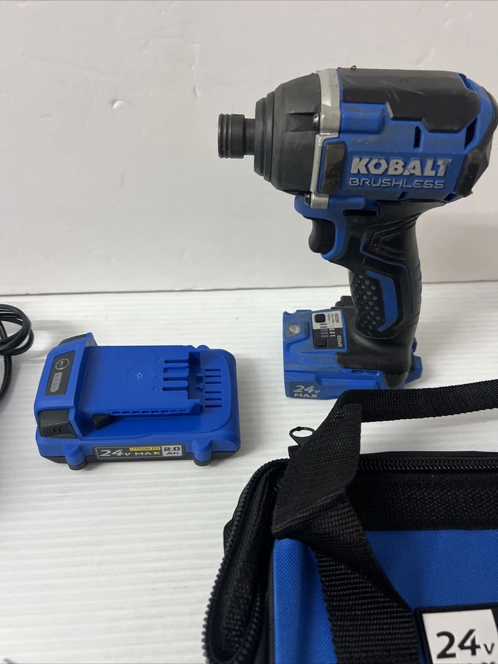 Kobalt 24V Max Brushless 1/4'' Impact Driver KID124B-03 w/Bag, Charger & Battery - Image 3 of 4
