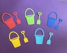 Pail & Shovel Die Cuts, 2.5" tall, 5sets, as shown, Scrapbooking, ANY COLOR(S)