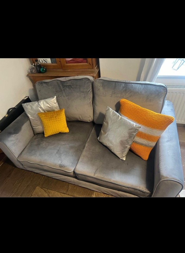 Grey Velvet 2 Seater Sofa Used handful of times and kept in storage