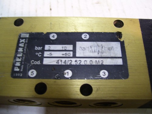 NEW PNEUMAX 414/2.52.0.0.M2 DUAL SOLENOID DIRECTIONAL CONTROL VALVE P2394A - Bild 2 von 7