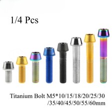 M5 Titanium Bolt DIN912 Taper Hex Screws 9 16 18 20 25 30 35 40 45 50 55 60mm