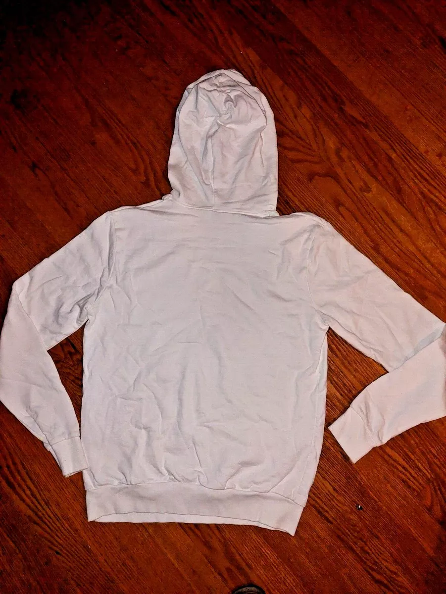 H M Womens White Star Wars Divided Long Sleeve Pullover Hoodie Size Large
